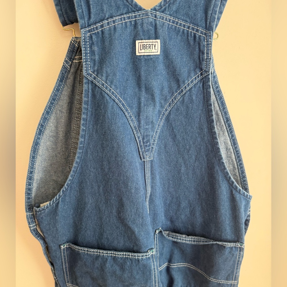 Liberty Blue Denim Men’s overalls with Green Accents 34x32 - Picture 5 of 6